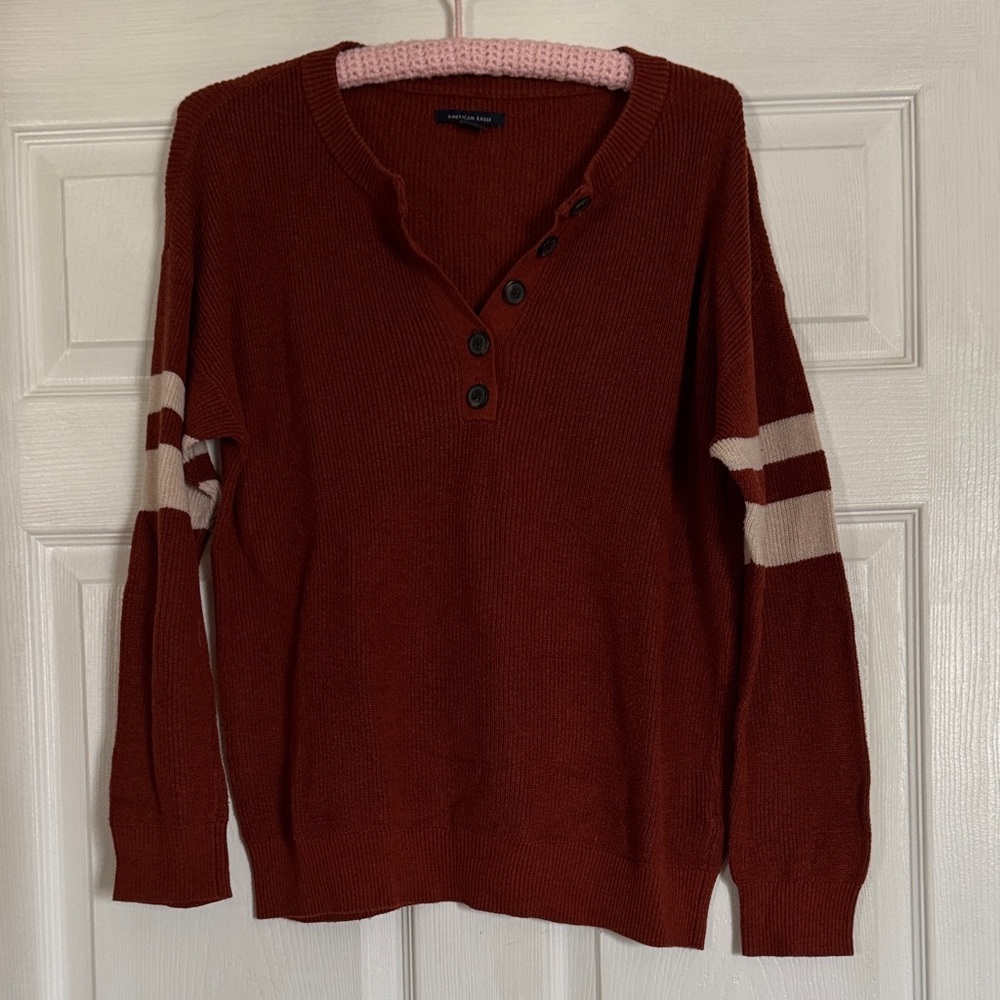 AE Varisty Style Henley Sweater